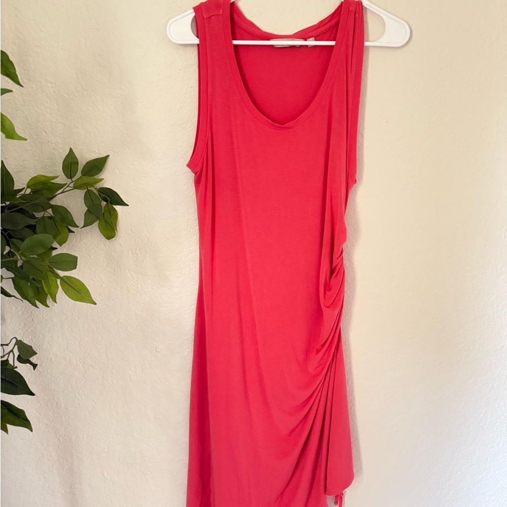 Athleta Ruched Side Sleeveless Tank Dress – Coral Pink – Size M